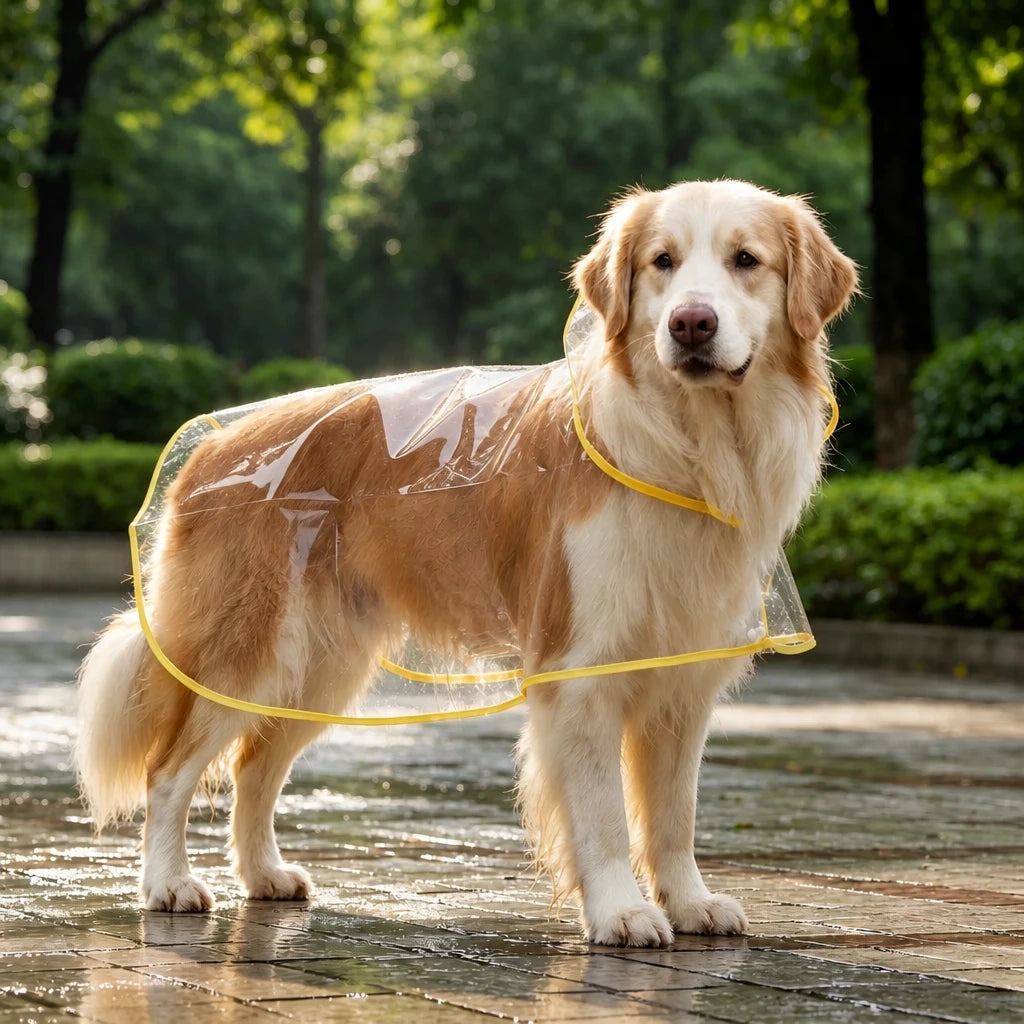 Transparent Hooded Raincoat for Dogs
