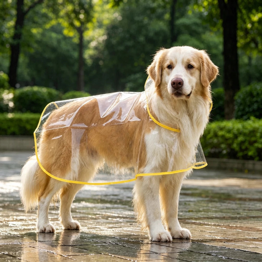 Transparent Hooded Raincoat for Dogs