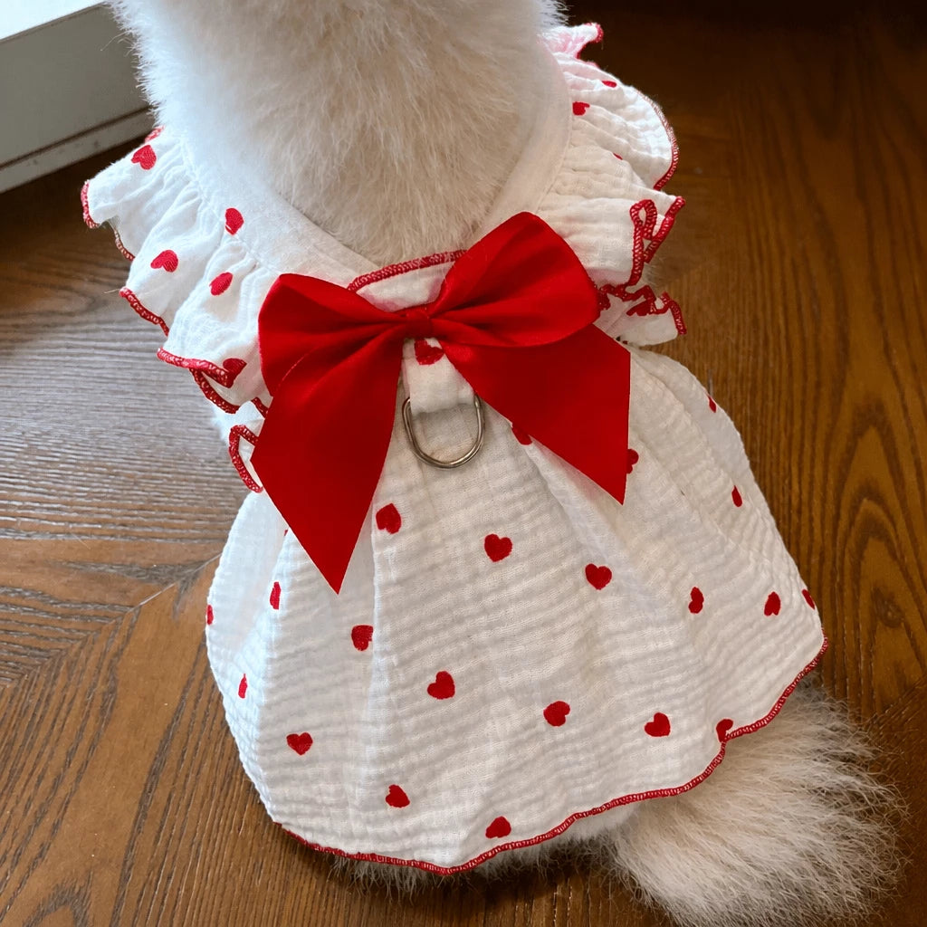 Lightweight Cotton Pet Dress for Small Dogs and Cats