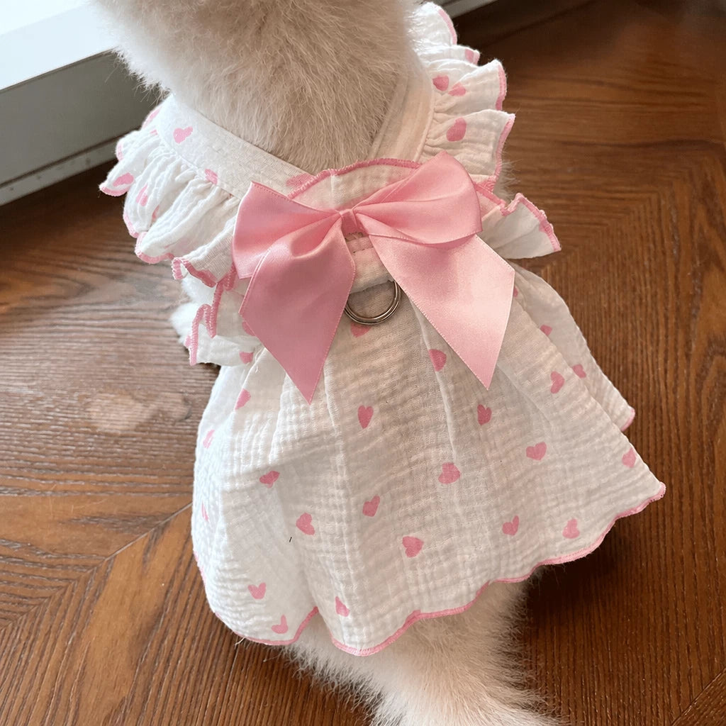Lightweight Cotton Pet Dress for Small Dogs and Cats