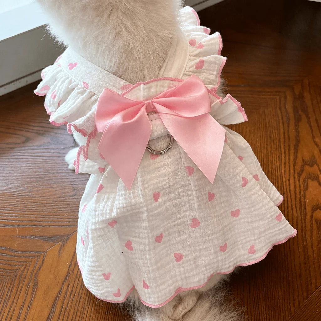 Lightweight Cotton Pet Dress for Small Dogs and Cats