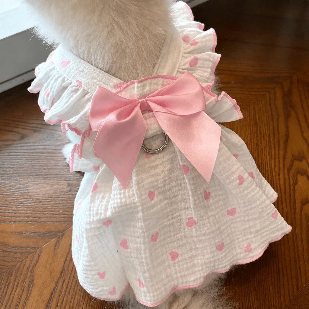 Lightweight Cotton Pet Dress for Small Dogs and Cats