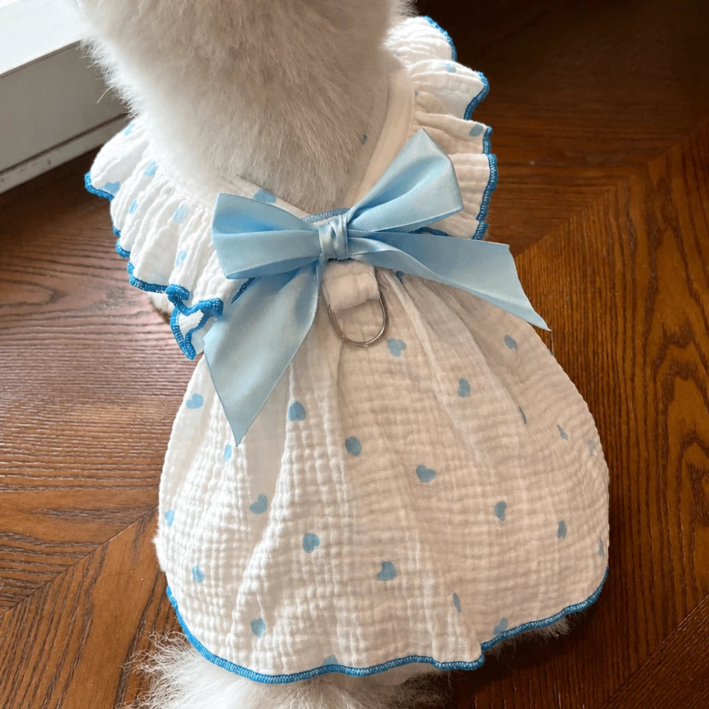 Lightweight Cotton Pet Dress for Small Dogs and Cats