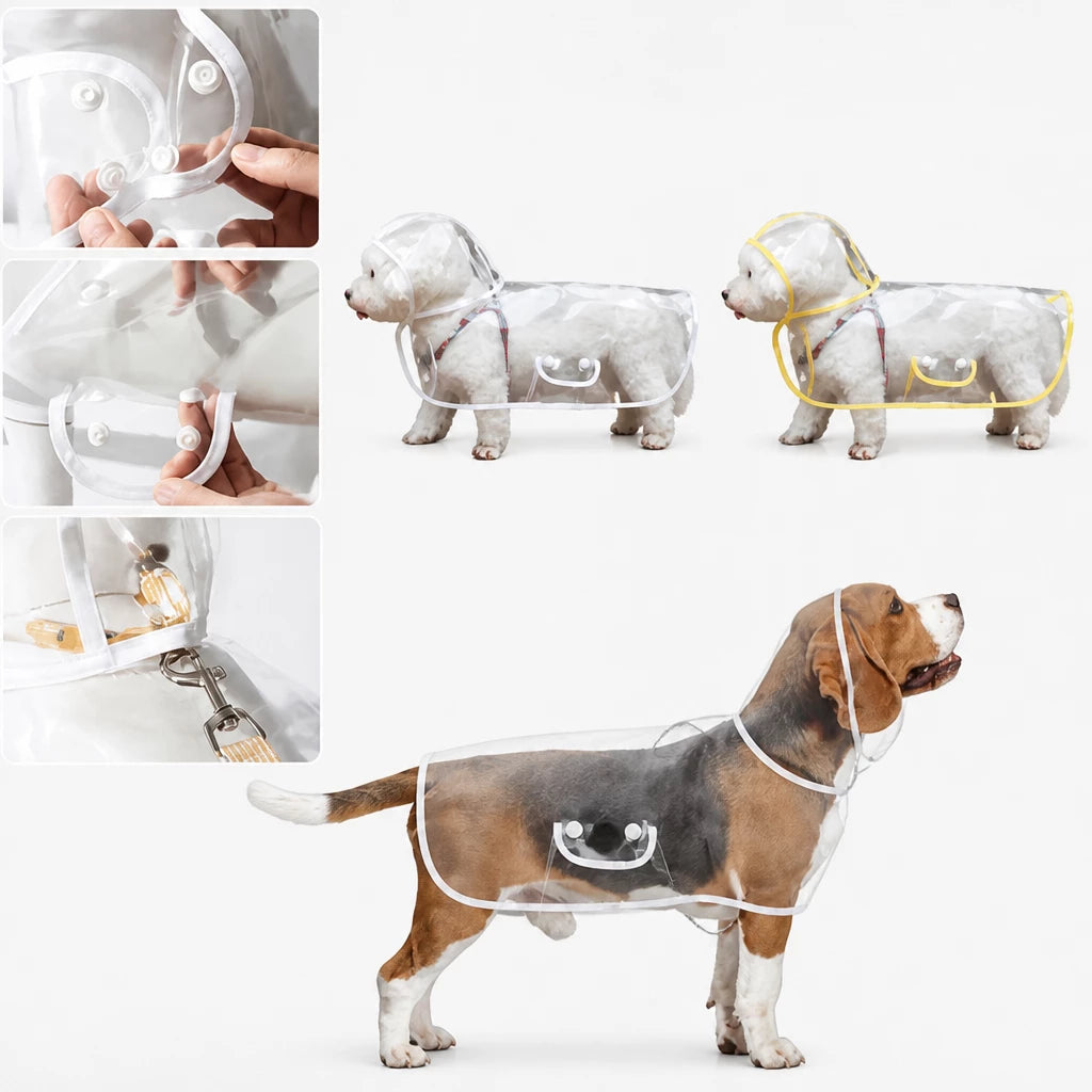 Hooded Full-Coverage Dog Raincoat