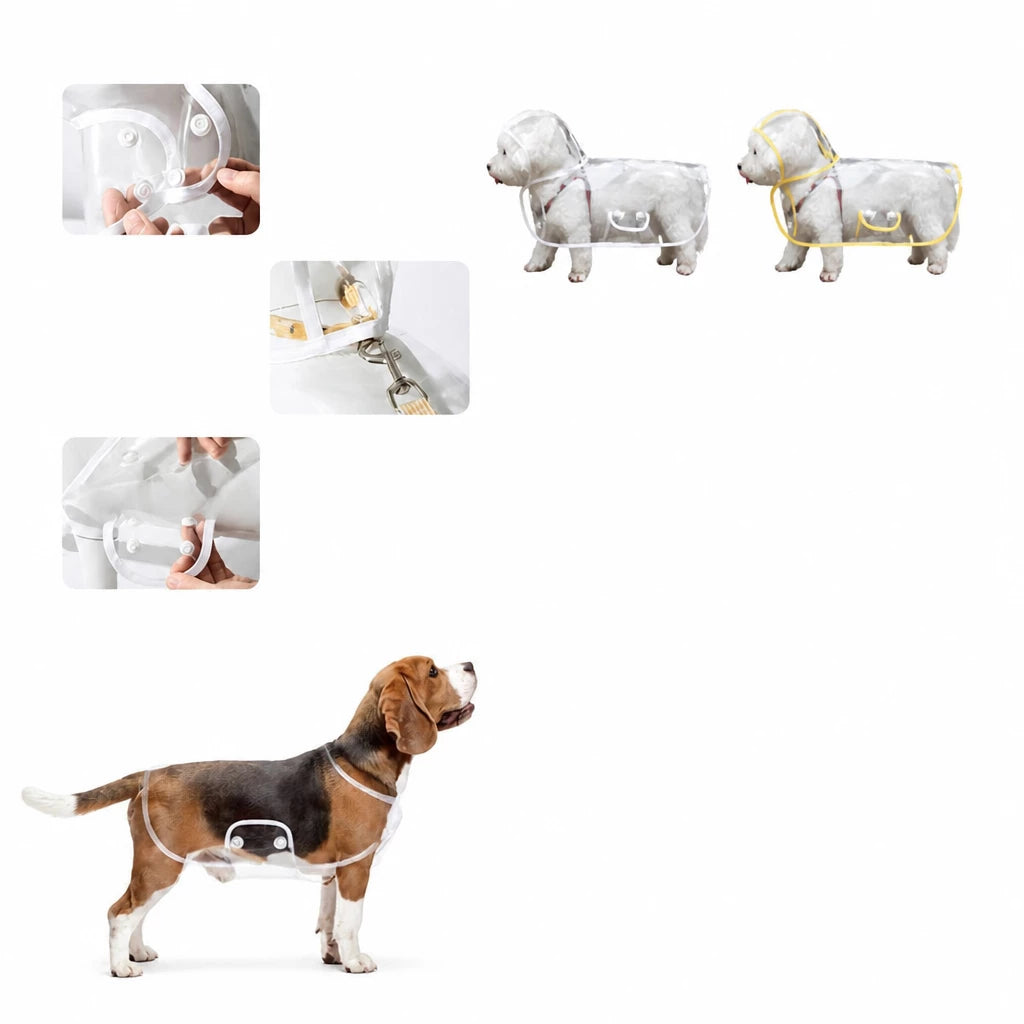 Hooded Full-Coverage Dog Raincoat