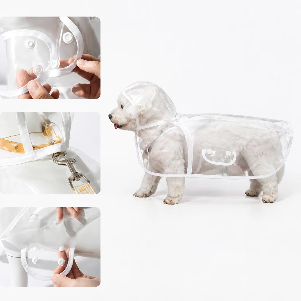 Hooded Full-Coverage Dog Raincoat