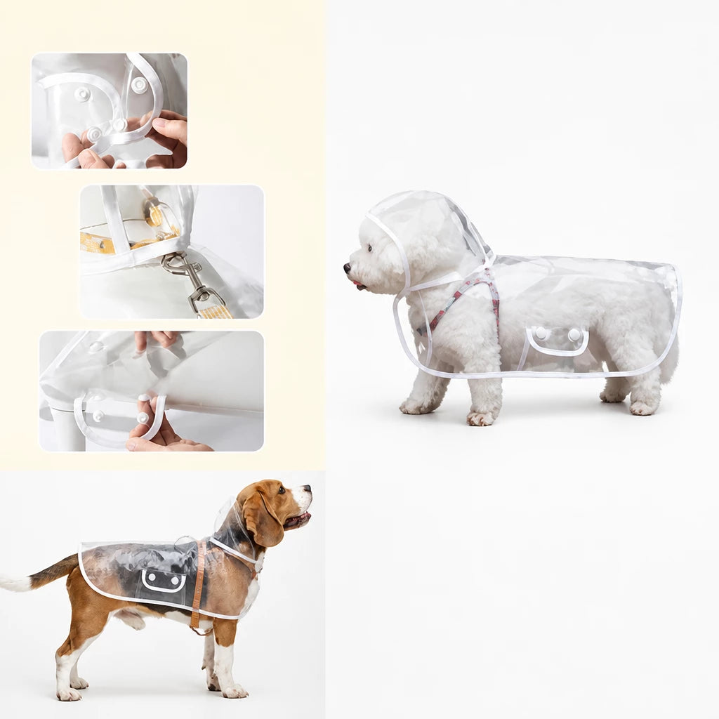 Hooded Full-Coverage Dog Raincoat