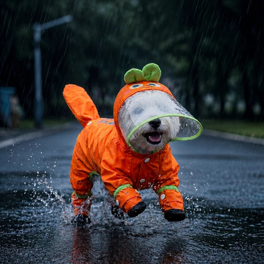 Four-Leg Raincoat for Small Dogs