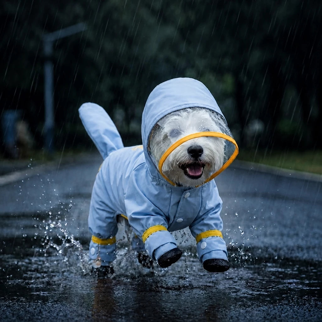 Four-Leg Raincoat for Small Dogs