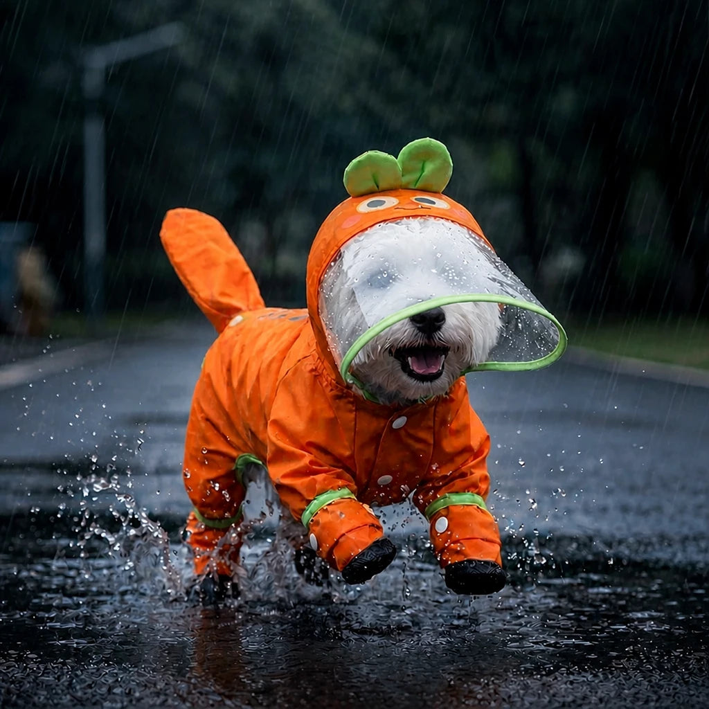 Four-Leg Raincoat for Small Dogs