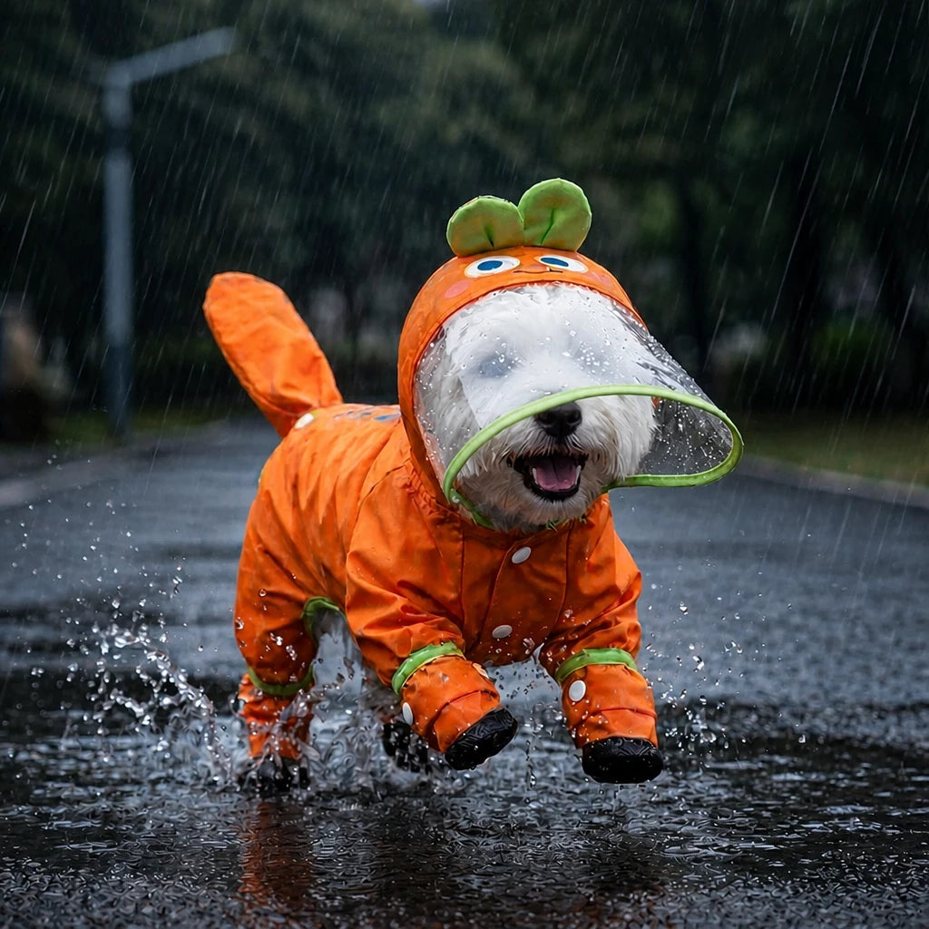 Four-Leg Raincoat for Small Dogs