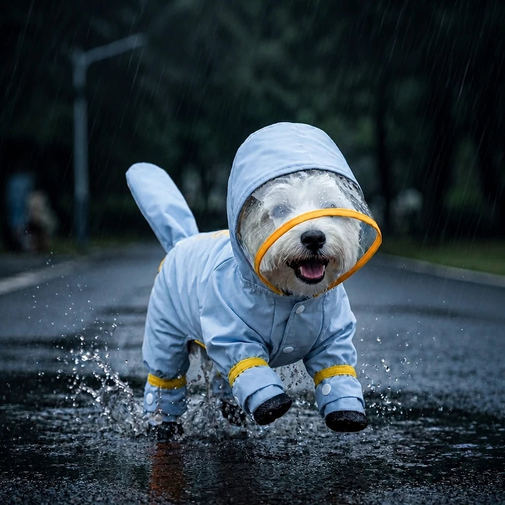 Four-Leg Raincoat for Small Dogs