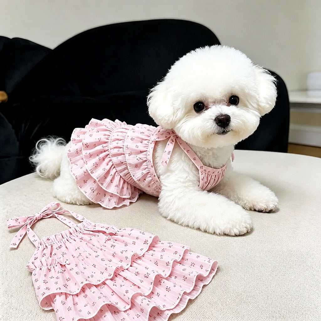 Cotton Pet Dress with Tiered Skirt