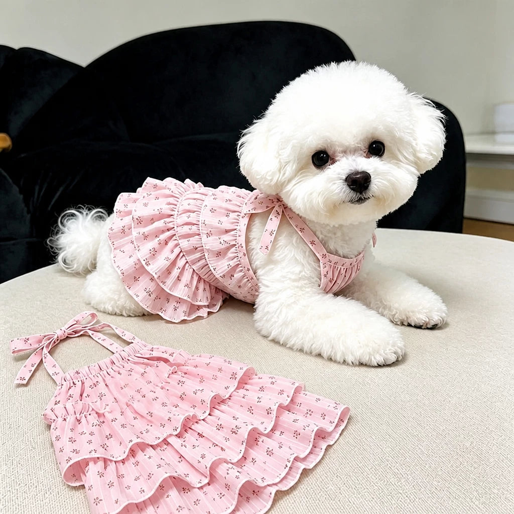 Cotton Pet Dress with Tiered Skirt