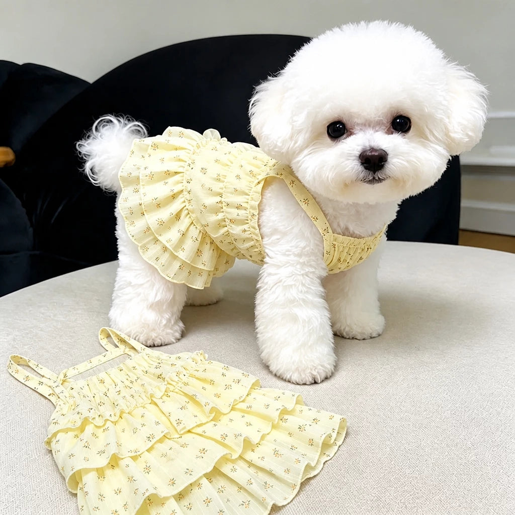 Cotton Pet Dress with Tiered Skirt