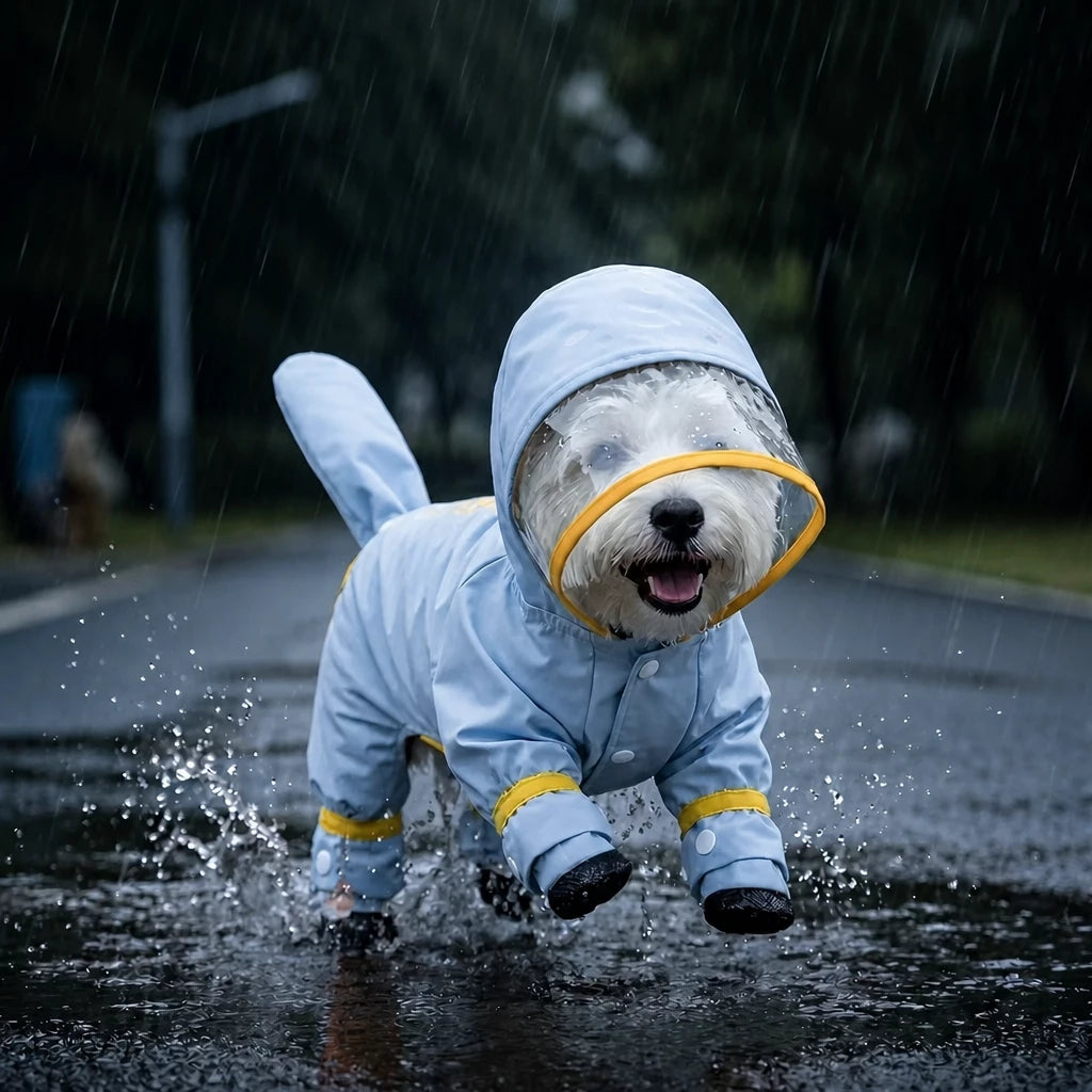 Waterproof Four-Leg Dog Raincoat