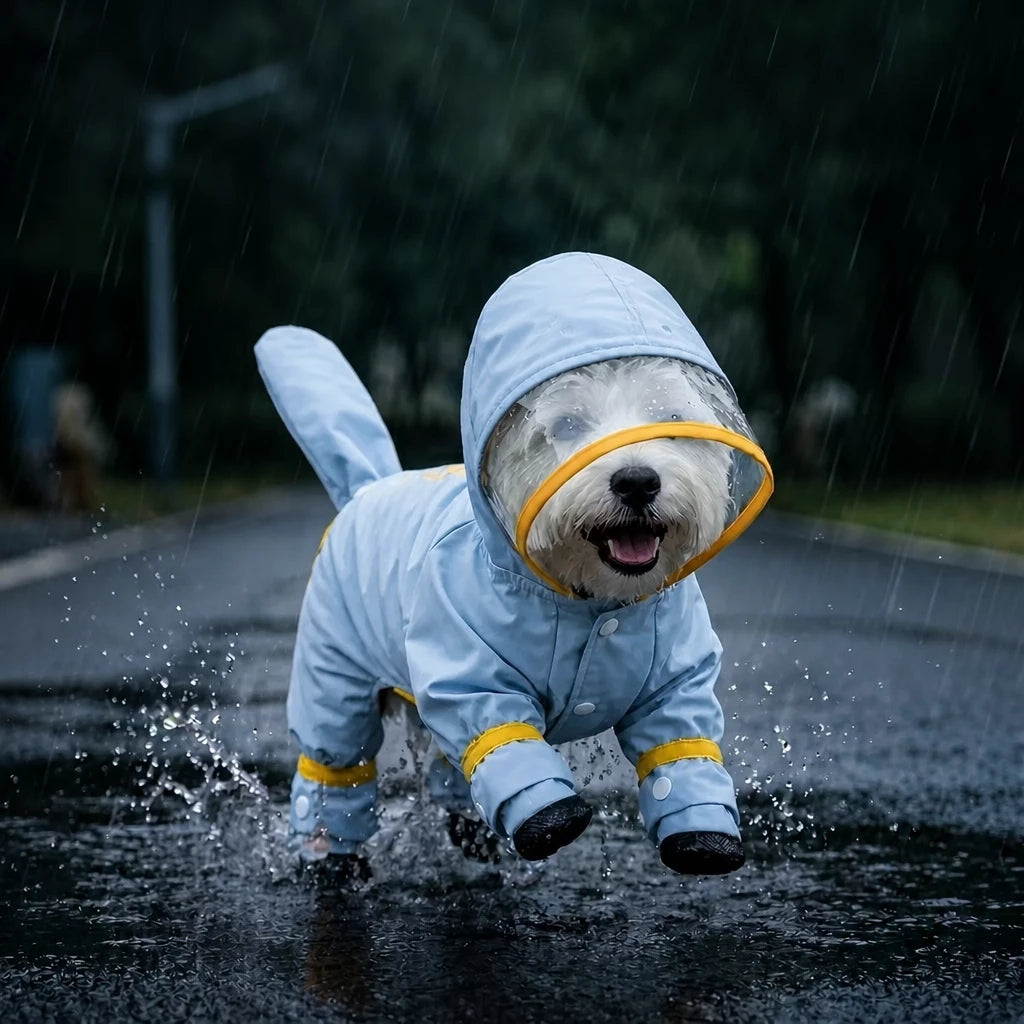 Waterproof Four-Leg Dog Raincoat