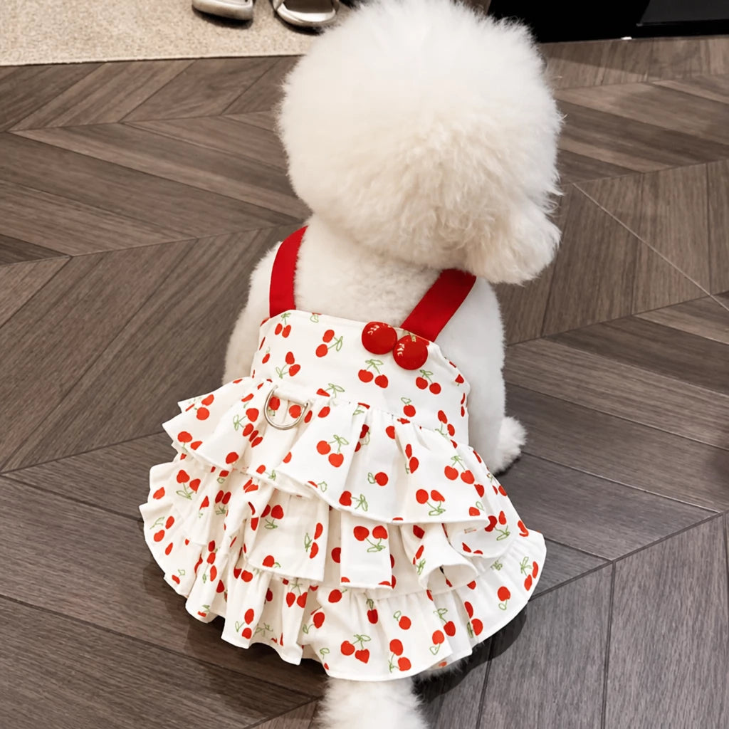 Cotton Bow Dress for Small Dogs and Cats