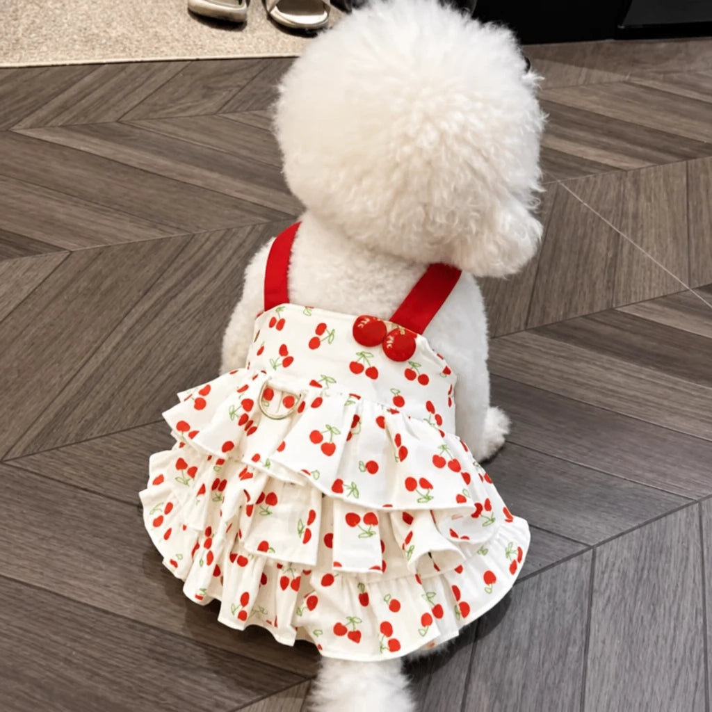 Cotton Bow Dress for Small Dogs and Cats