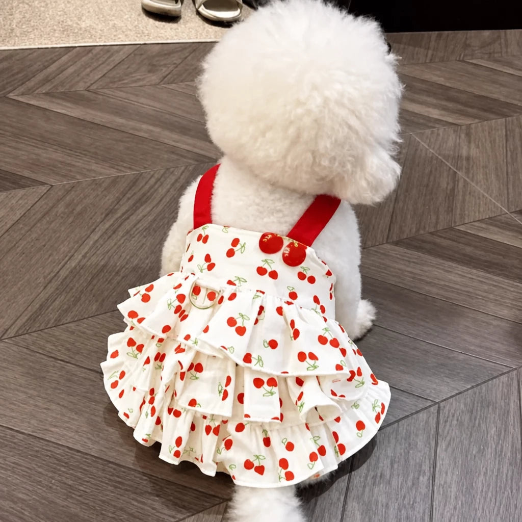 Cotton Bow Dress for Small Dogs and Cats