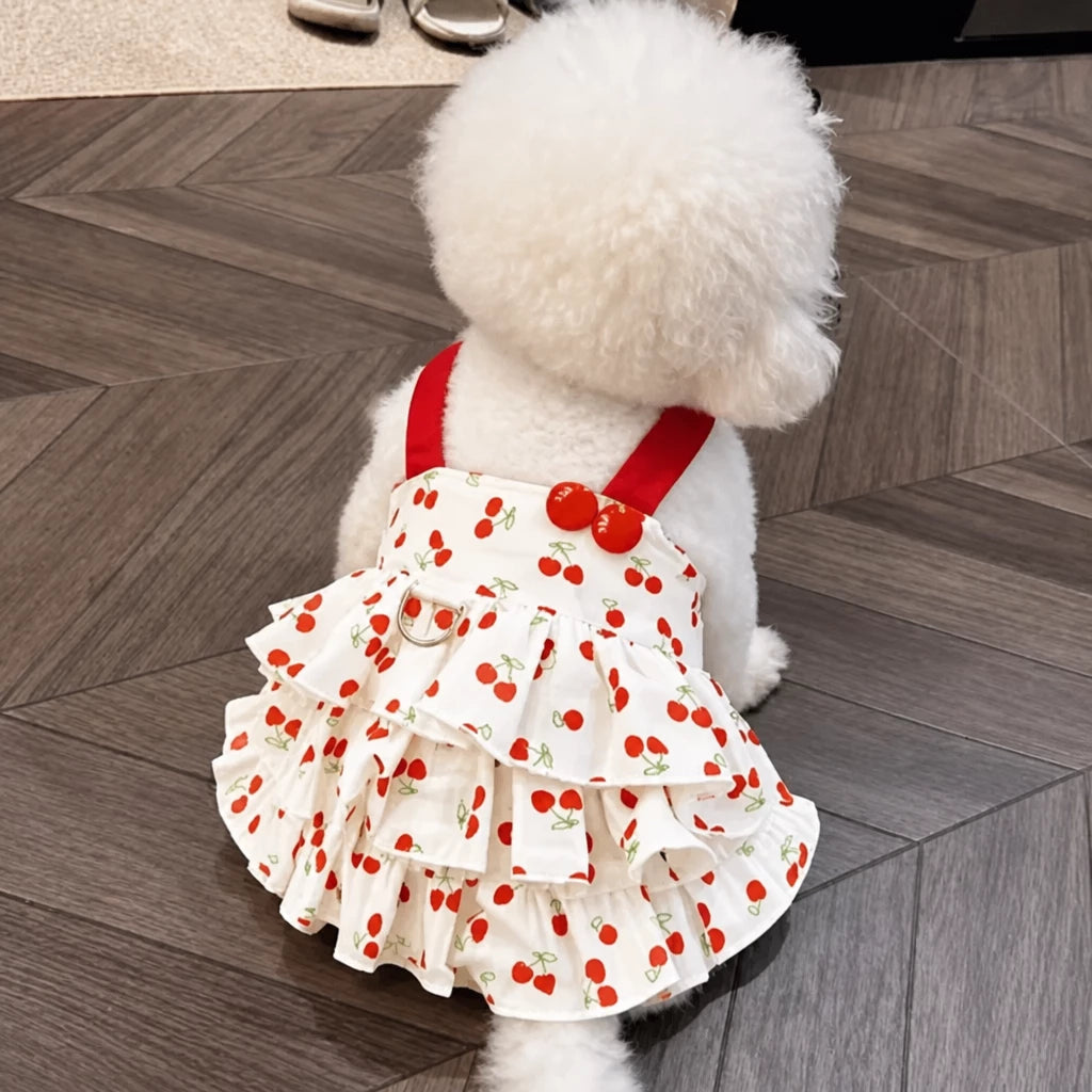 Cotton Bow Dress for Small Dogs and Cats