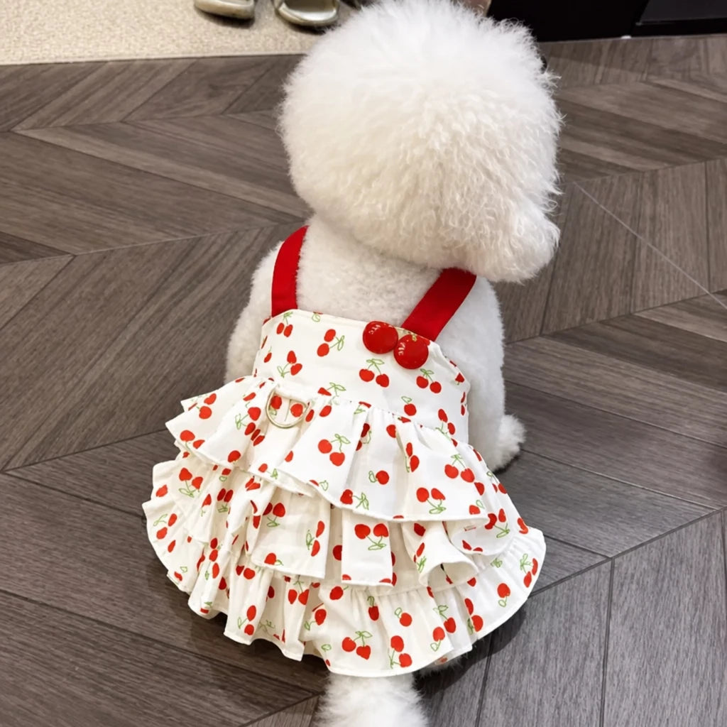 Cotton Bow Dress for Small Dogs and Cats