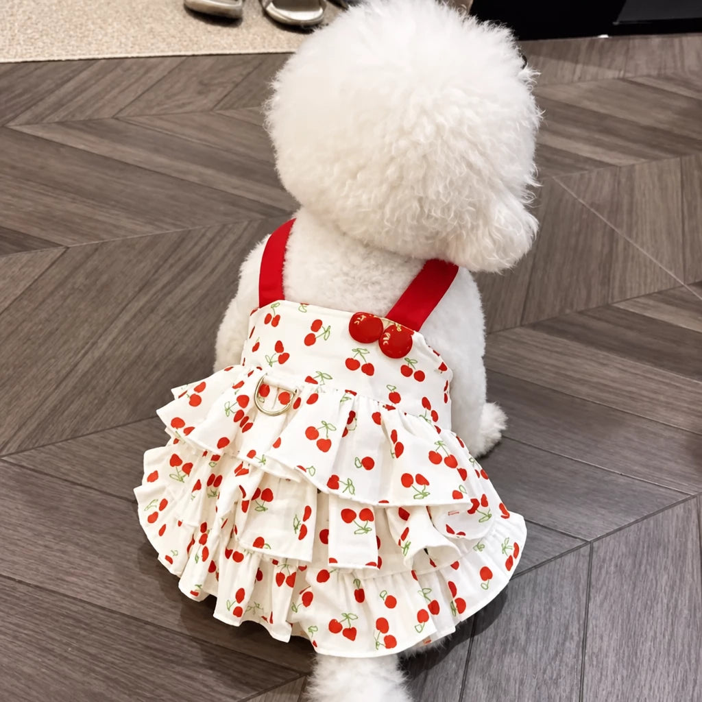 Cotton Bow Dress for Small Dogs and Cats