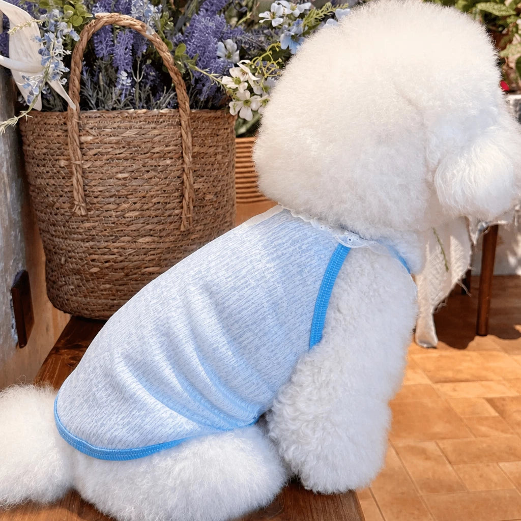 Lightweight Printed Lace-Trim Pet Vest for Dogs & Cats