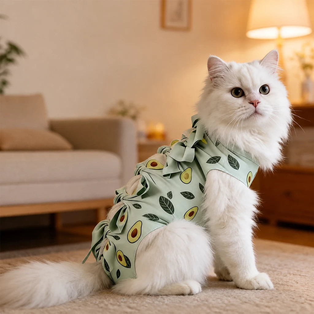 Cat Recovery Suit with Breathable Birdseye Mesh