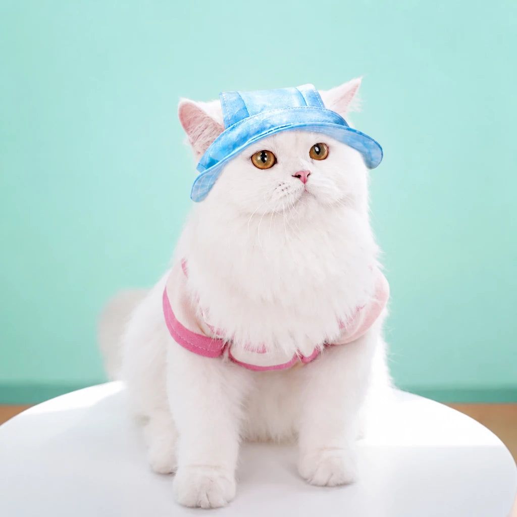 Adjustable Cotton Pet Bucket Hat with Ear Openings