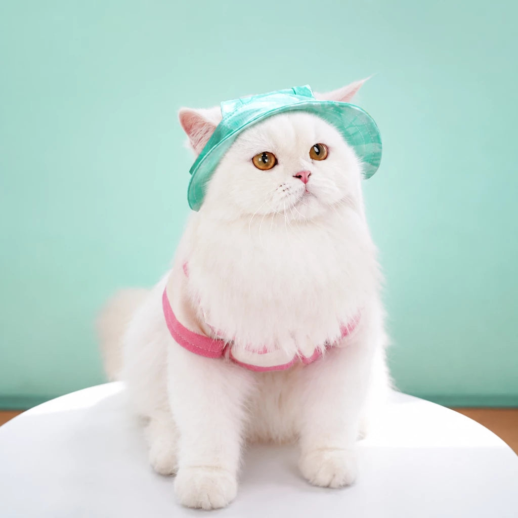 Adjustable Cotton Pet Bucket Hat with Ear Openings