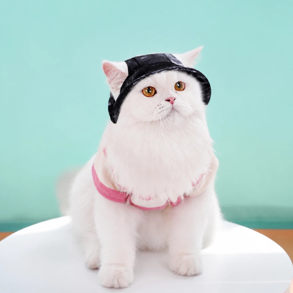 Adjustable Cotton Pet Bucket Hat with Ear Openings