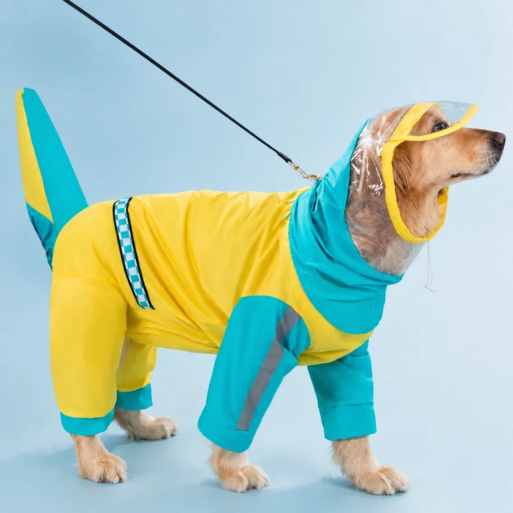 Four-Leg Waterproof Raincoat for Medium & Large Dogs