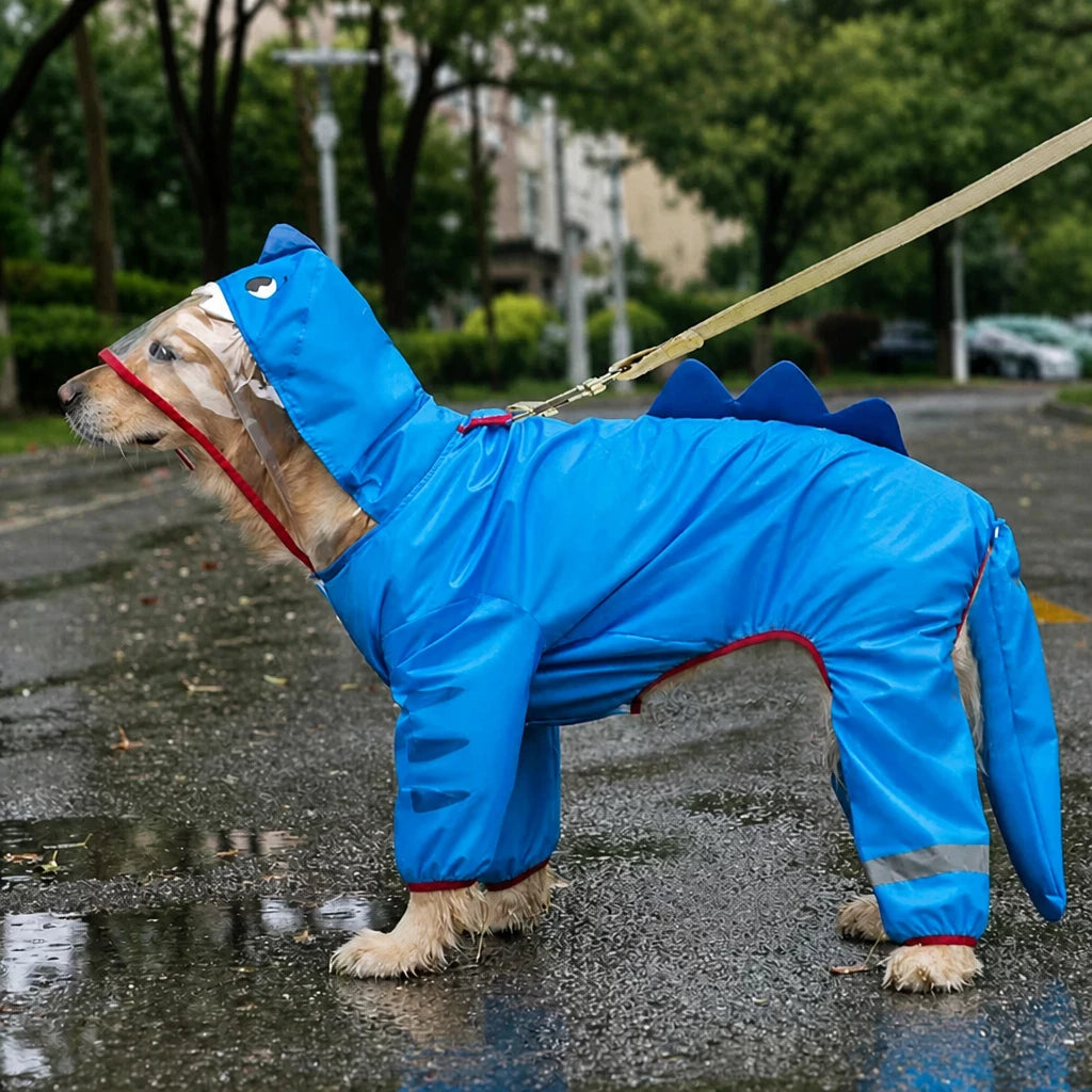 Four-Leg Waterproof Raincoat for Medium & Large Dogs