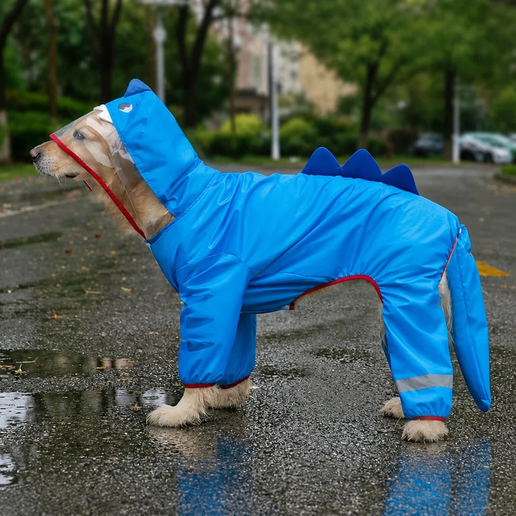 Four-Leg Waterproof Raincoat for Medium & Large Dogs