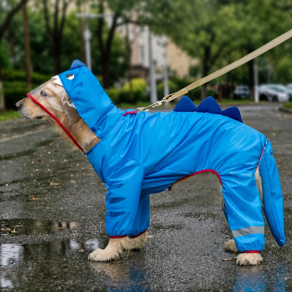 Four-Leg Waterproof Raincoat for Medium & Large Dogs