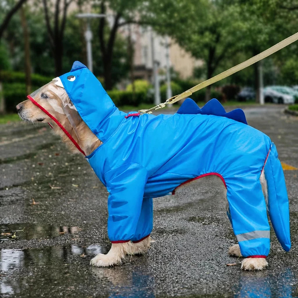 Four-Leg Waterproof Raincoat for Medium & Large Dogs
