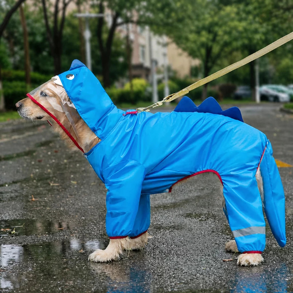 Four-Leg Waterproof Raincoat for Medium & Large Dogs