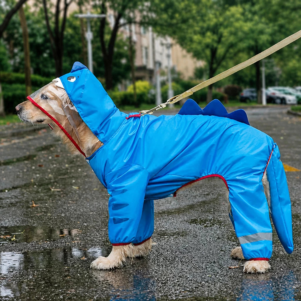 Four-Leg Waterproof Raincoat for Medium & Large Dogs