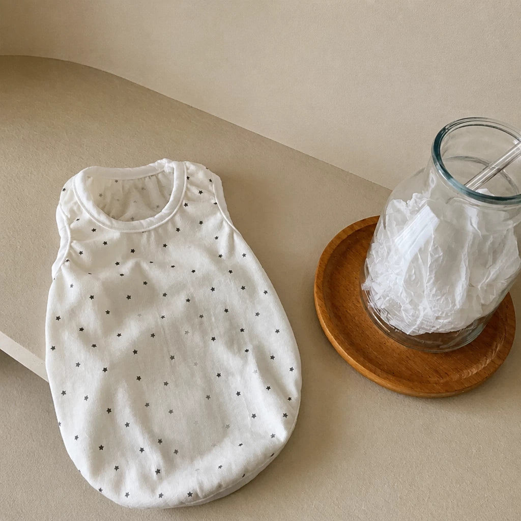 Lightweight Star-Print Sleeveless Pet Shirt for Dogs and Cats