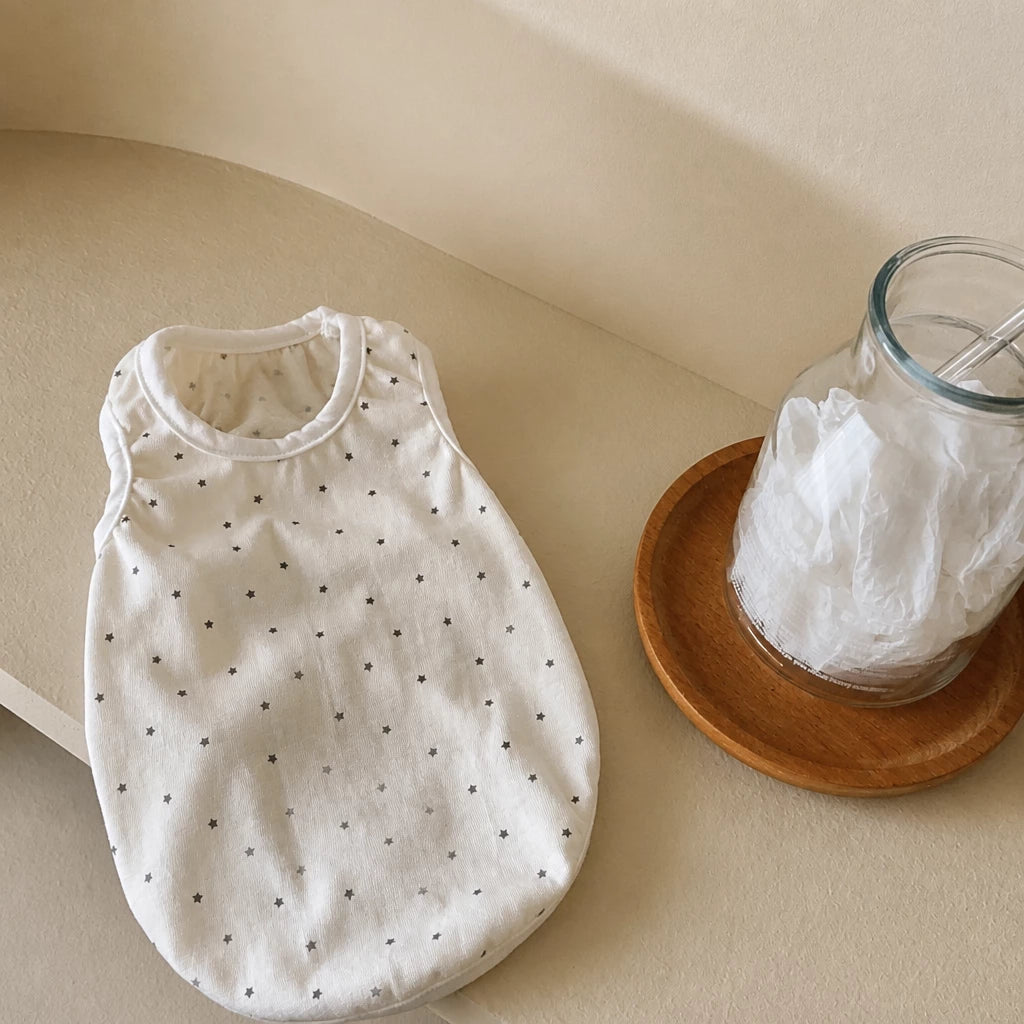 Lightweight Star-Print Sleeveless Pet Shirt for Dogs and Cats