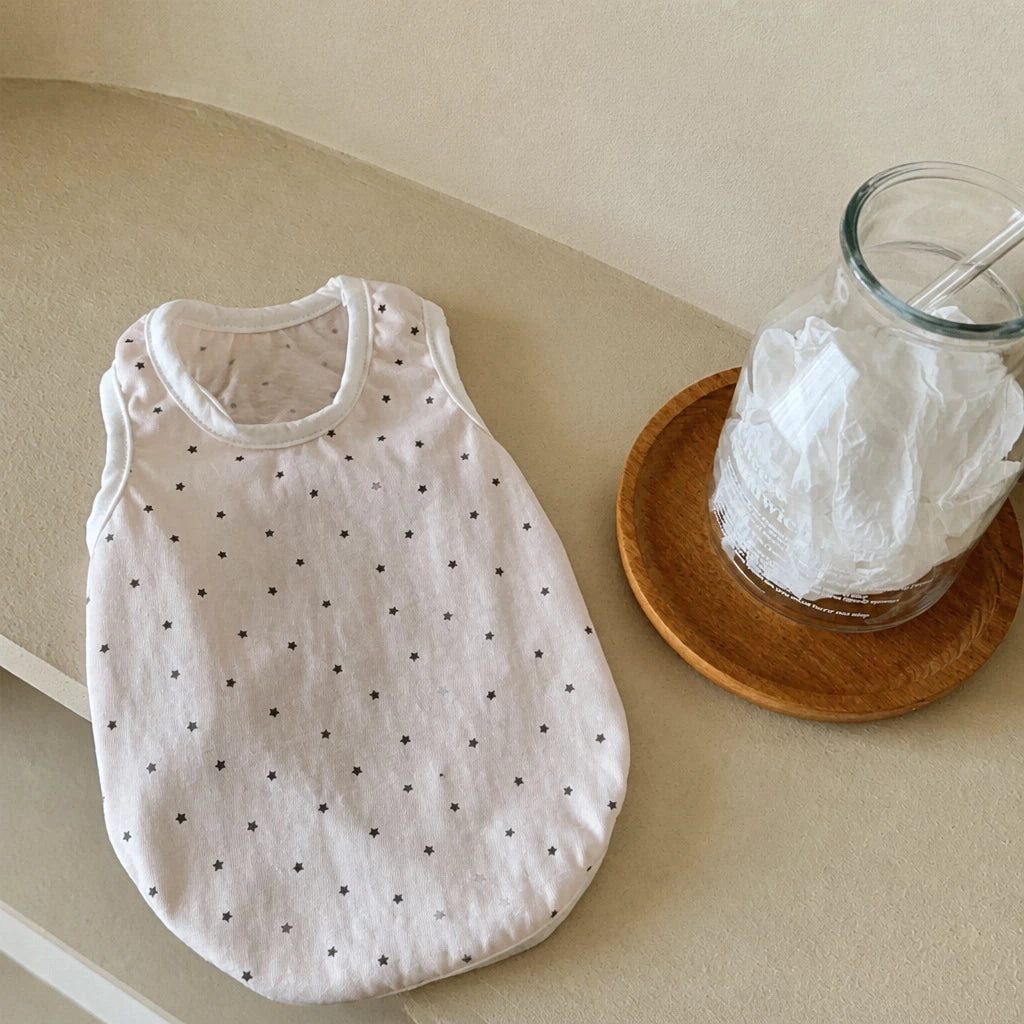 Lightweight Star-Print Sleeveless Pet Shirt for Dogs and Cats