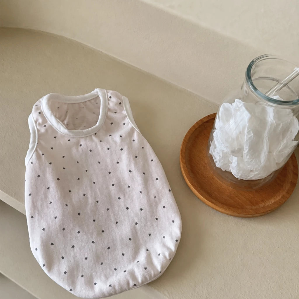 Lightweight Star-Print Sleeveless Pet Shirt for Dogs and Cats