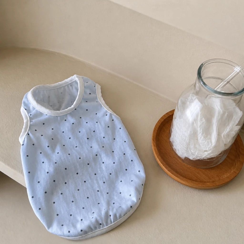 Lightweight Star-Print Sleeveless Pet Shirt for Dogs and Cats