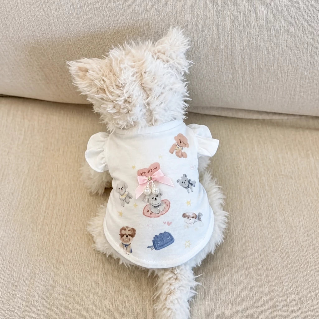 Bow Tie Flutter-Sleeve Pet Vest
