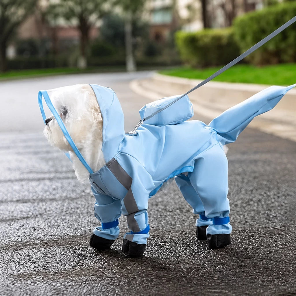 Waterproof Four-Leg Raincoat for Small Dogs