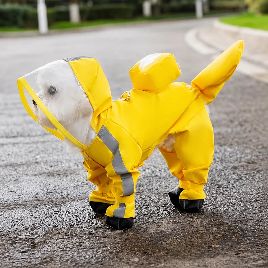Waterproof Four-Leg Raincoat for Small Dogs