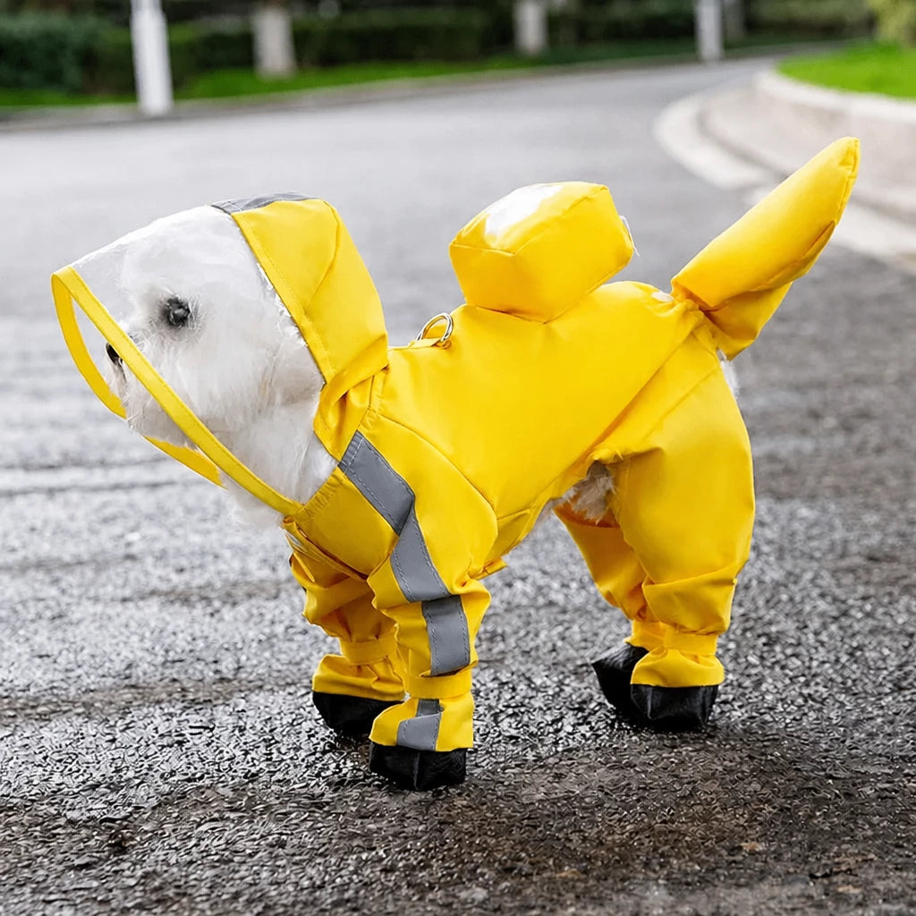 Waterproof Four-Leg Raincoat for Small Dogs