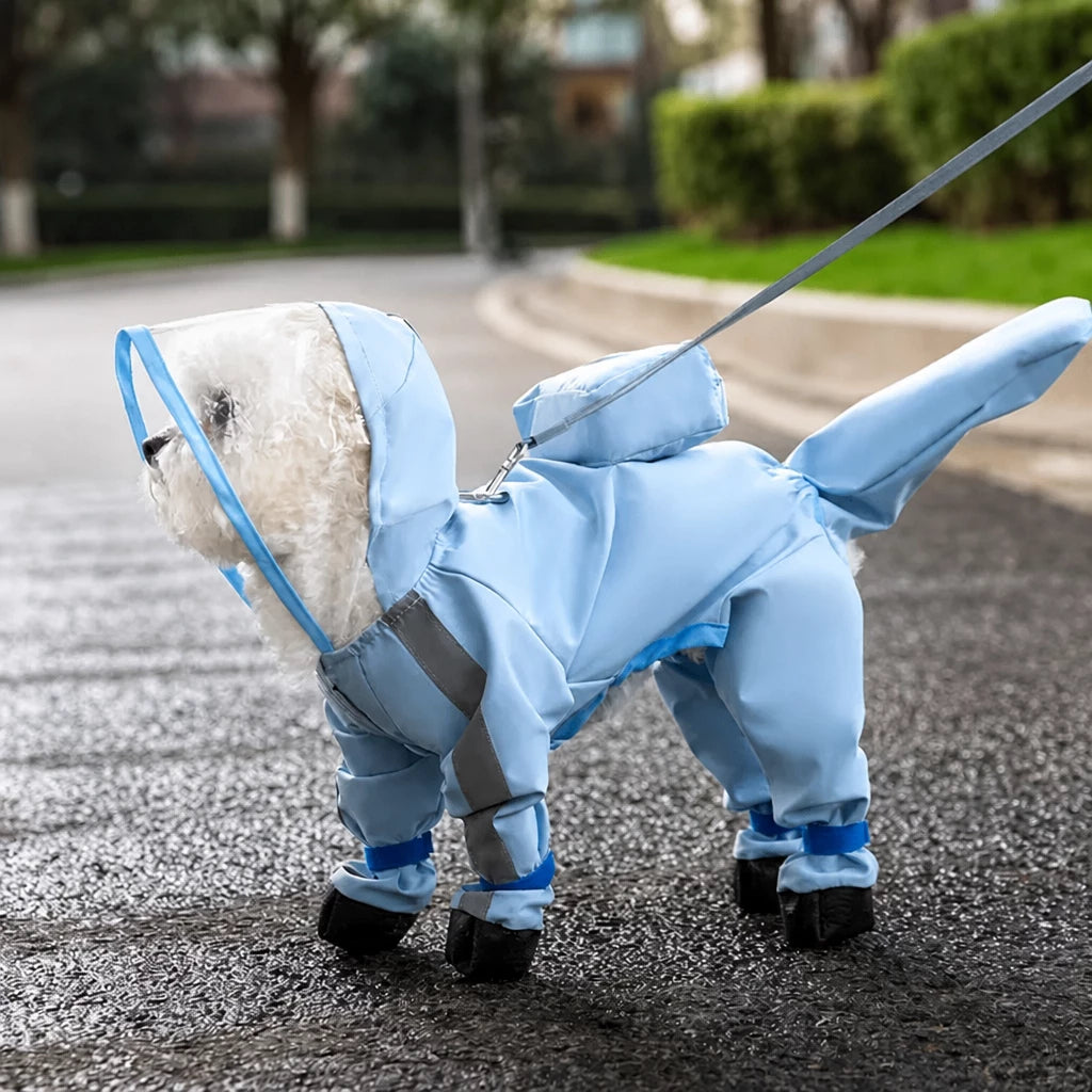 Waterproof Four-Leg Raincoat for Small Dogs