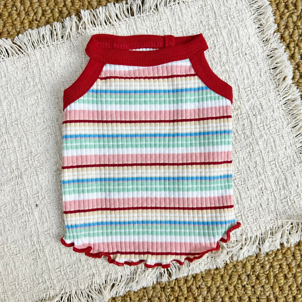 Summer Striped Cotton Pet Tank Top